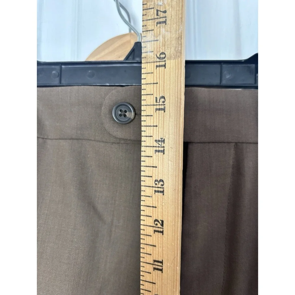 Pronto Uomo Men's Couture Suit Dress Pant 100% Wool‎ 50x36 Brown Unhemmed $169